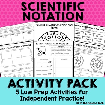 Preview of Scientific Notation Activities - Games, Puzzles, Spinners and More