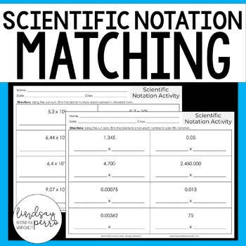 Preview of Scientific Notation Math Activity