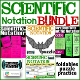 Scientific Notation BUNDLE: foldable notes, puzzle, digita