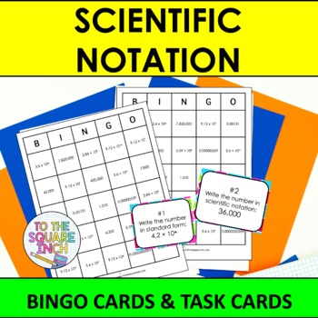 Preview of Writing Scientific Notation Bingo Game | Task Cards | Whole Class Activity