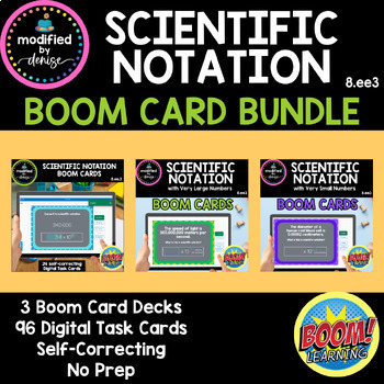 Preview of Scientific Notation Boom Cards Bundle 8th Grade No Prep