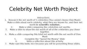 Preview of Scientific Notation Celebrity Net Worth Project