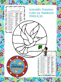 Preview of Scientific Notation Color by Numbers 8.2C