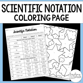 Preview of Scientific Notation Coloring Worksheet