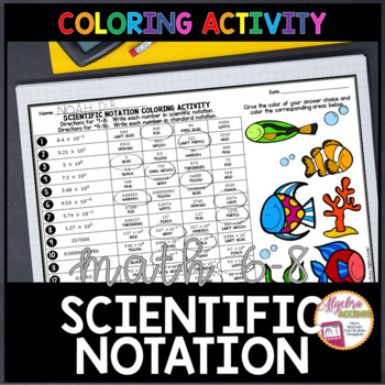 Preview of Scientific Notation | Converting Standard to Scientific Coloring Activity