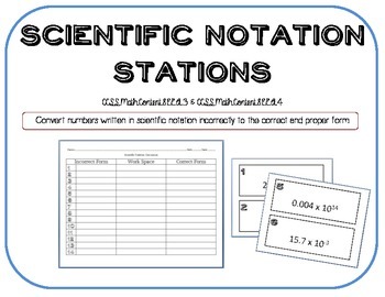 Preview of Scientific Notation Gallery Walk Task Cards