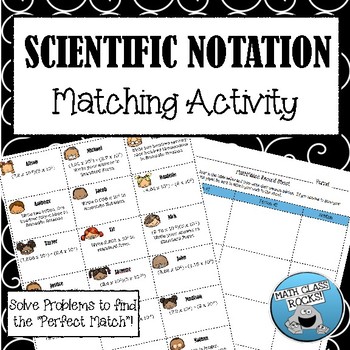 Preview of SCIENTIFIC NOTATION - "MATH MATCH" CUT & PASTE ACTIVITY