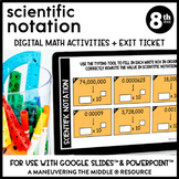 Scientific Notation Digital Math Activity | 8th Grade Goog