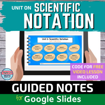 Preview of Scientific Notation Digital Notebook with Video Lessons