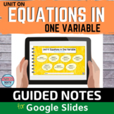 Equations in One Variable Digital Notebook with Video Lessons