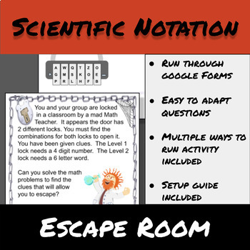 Preview of Scientific Notation-Escape Room