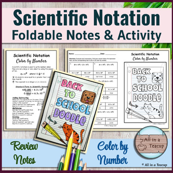 Preview of Scientific Notation - Exponent Foldable Notes & BTS Color by Number Activity