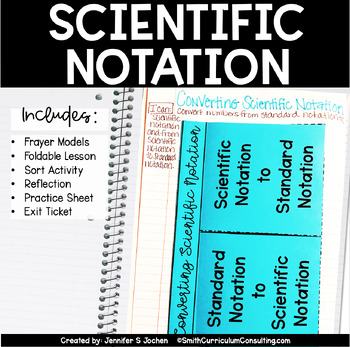 Preview of Converting Scientific Notation Foldable Lesson - Sort Practice Exit Ticket