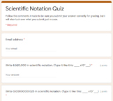 Scientific Notation Google Form - Distance Learning