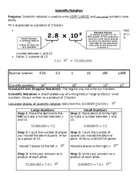 Preview of Scientific Notation Guided Notes