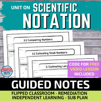 Preview of Scientific Notation Guided Notes for Video Lessons