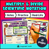 Multiplying Dividing Scientific Notation Guided Notes with
