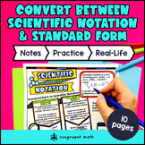 Scientific Notation & Standard Form Guided Notes with Dood