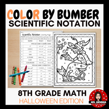 Preview of Scientific Notation : Halloween Color by Number