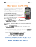 Scientific Notation - How to use the TI30Xa calculator