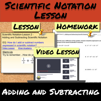 Preview of Scientific Notation-Lesson 2-Adding and Subtracting