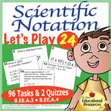Scientific Notation - Let's Play 24 Challenge - Task Cards