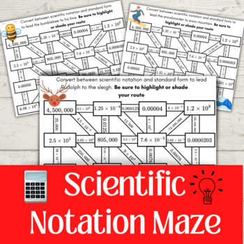 Preview of Scientific Notation Maze- 8th Grade Math