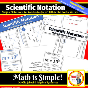 Preview of Scientific Notation - Multiplication & Division Foldable Notes