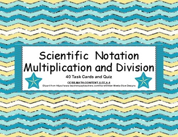 Preview of Scientific Notation Multiplication and Division Task Cards and Quiz-Sailing