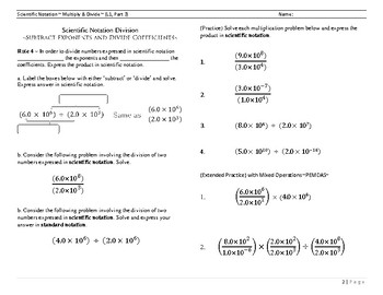 Scientific Notation ~ Multiply & Divide ~ Worksheet by ChemPro | TpT
