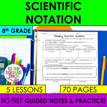 Preview of Scientific Notation Notes & Practice | No Prep Notes + Interactive Notebook
