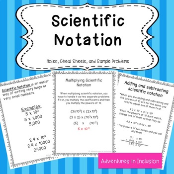 Preview of Scientific Notation Operations Cheat Sheets/Reference Sheets