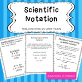 Scientific Notation Operations Cheat Sheets/Reference Sheets