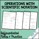 Scientific Notation Operations Notes and Practice