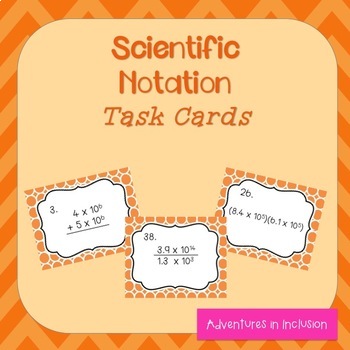 Preview of Scientific Notation Operations Task Cards