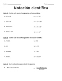 Scientific Notation Practice - ESPAÑOL