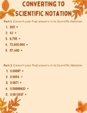 Scientific Notation Practice(Fall Inspired)