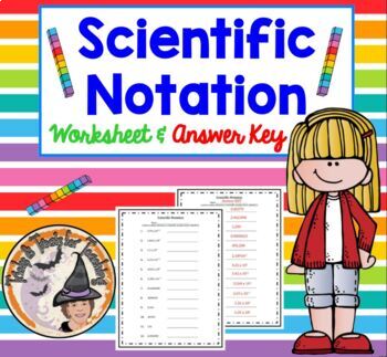 Preview of Scientific Notation Worksheet and Answer Key