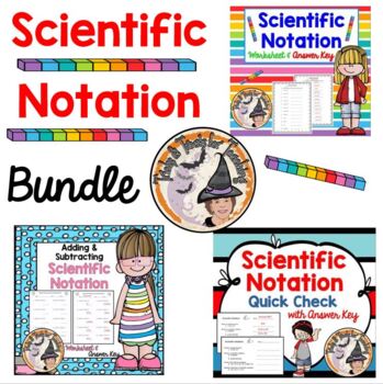 Preview of Scientific Notation Quick Check Worksheets Answer Keys BUNDLE