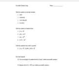Scientific Notation Quiz & Answer Key