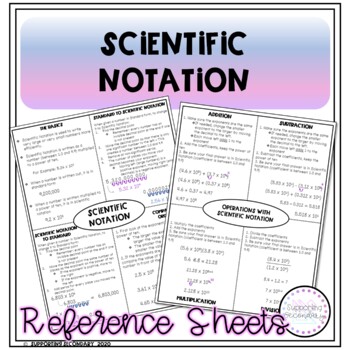 Preview of Scientific Notation Reference Sheet