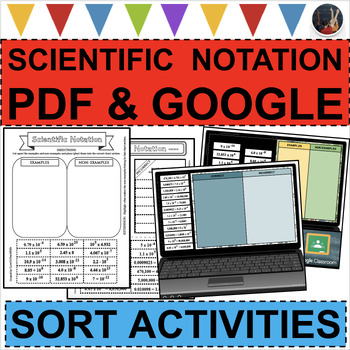 Preview of Scientific Notation SORT Activities Hands-On Learning PDF & GOOGLE SLIDES