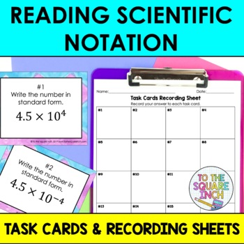 Preview of Scientific Notation Task Cards | Math Center Practice Activity