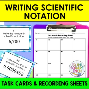 Preview of  Scientific Notation Task Cards | Math Center Practice Activity