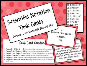 Preview of Scientific Notation Task Cards - Math Centers