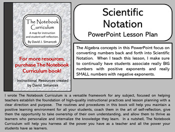 Preview of Scientific Notation - The Notebook Curriculum Lesson Plans