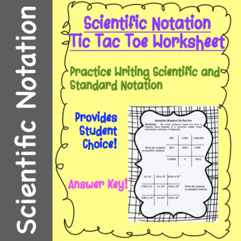 Scientific Notation Tic Tac Toe 5 x 5 Grid