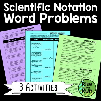 Preview of Scientific Notation Word Problems Activities