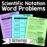 Scientific Notation Word Problems Activities