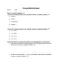 Scientific Notation Worksheet